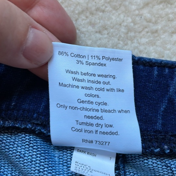 JUMPING BEANS UEC Girls Size 7 Blue Jean leggings Stretchy pull-on - Picture 5 of 9